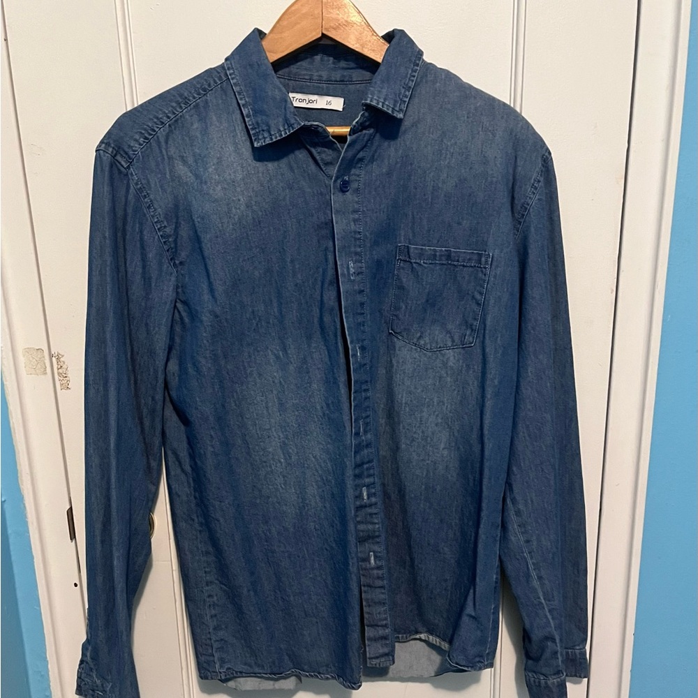 Tronjori Boys Casual Indigo Shirt